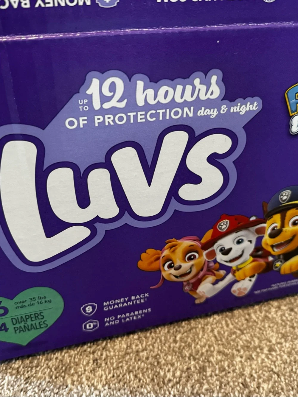 New Luvs #27 ct diapers in Paw Patrol Graphic Size 6 boys girls urine indicator